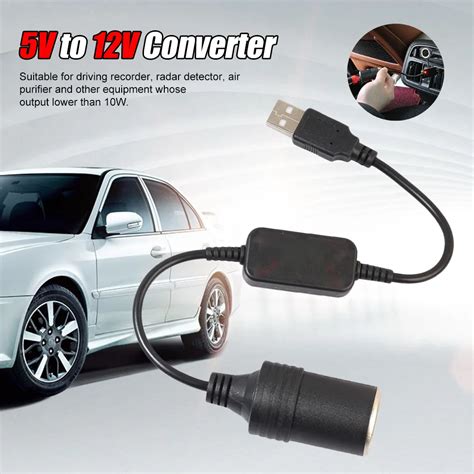 Voiture Femelle Convertisseur 5V USB a Mâle à 12V Allume Cigare