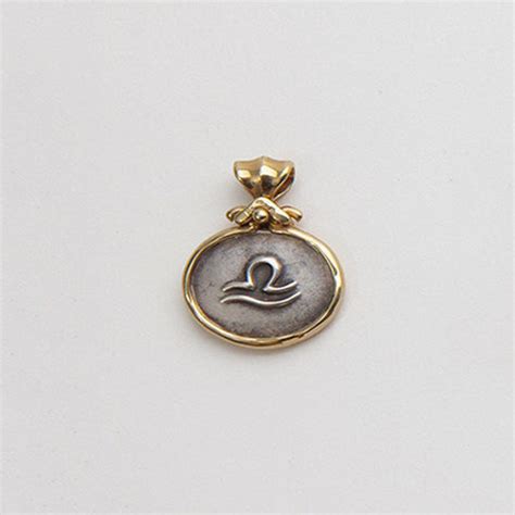 Libra Necklace Charm Libra Zodiac Pendant Jewelry Coin 14k Etsy