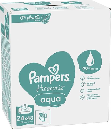 Pampers Harmonie Aqua Baby Wipes Lingettes nettoyantes pour bébé