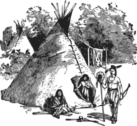 Native People and a Tipi - Openclipart