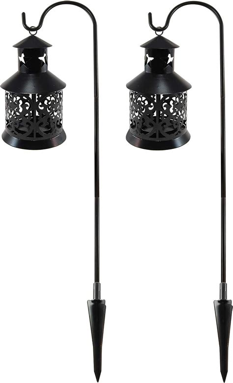 Save 66 Contemporary Black Metal Hanging Lantern With Shepherd S Hook