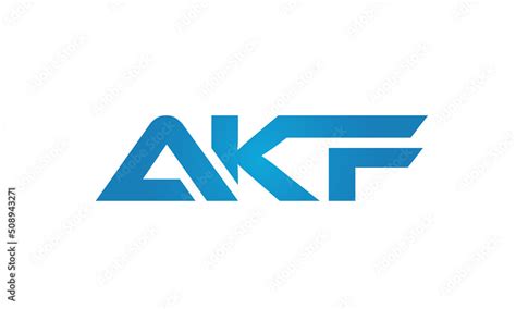 Connected AKF Letters Logo Design Linked Chain Logo Concept Stock