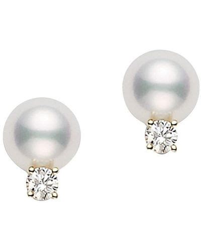 Metallic Mikimoto Earrings and ear cuffs for Women | Lyst