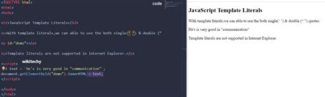 JavaScript Template Literals How To Use Template Strings In