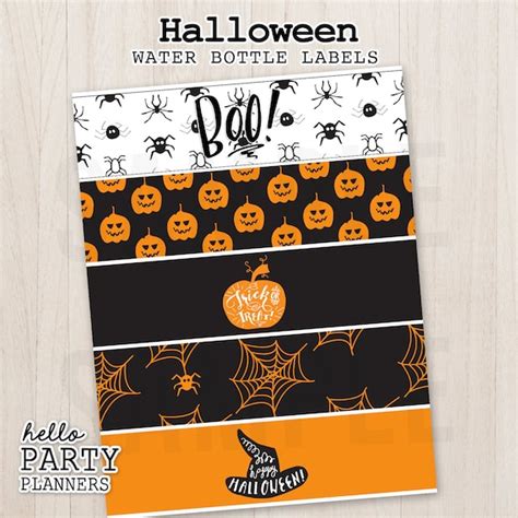 Halloween Water Bottle Labels Halloween Party Water Bottle - Etsy