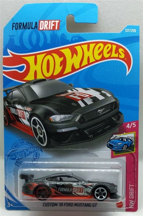 Hot Wheels Custom 18 Ford Mustang GT Formula Drift Grey Hobbies Toys