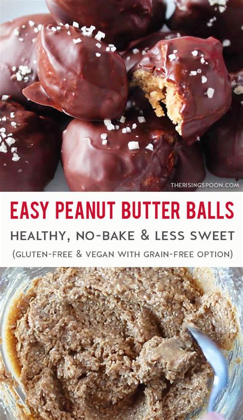 Easy And Healthy Peanut Butter Balls The Rising Spoon