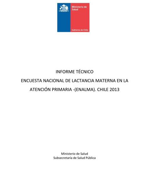 Pdf Informe T Cnico Encuesta Nacional De Lactancia Informe