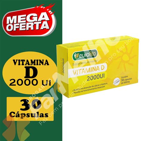 Vitamina D 2000Ui 30 cápsulas Eurofito Shopee Brasil