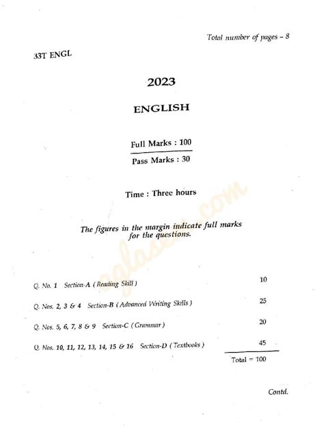 Ahsec Class English Question Paper Pdf Assam Board Hs Nd