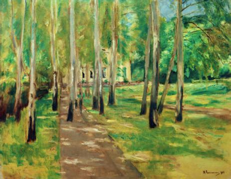 Max Liebermann Wannsee Garden With Birch Avenue Art Print Framed Picture