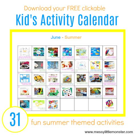 Head Start Monthly Activity Calendars