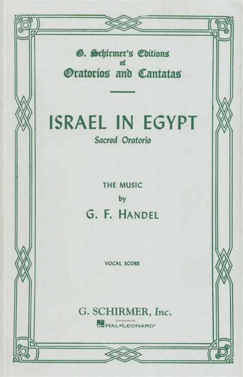 Israel In Egypt Von Georg Friedrich H Ndel Im Stretta Noten Shop Kaufen