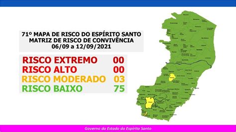 Mapa De Risco Tr S Munic Pios Capixabas Est O Em Risco Moderado