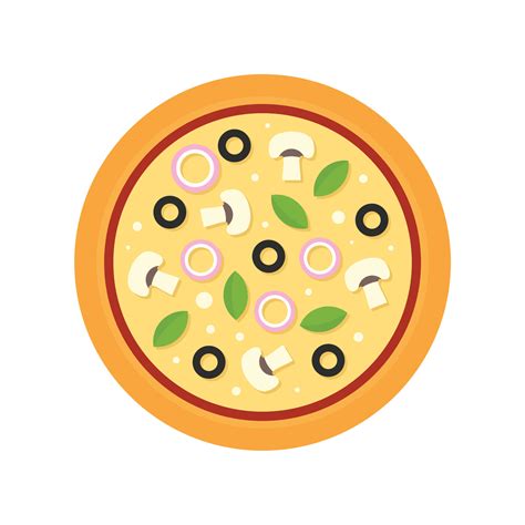 Mushroom pizza icon, flat style 14487442 Vector Art at Vecteezy