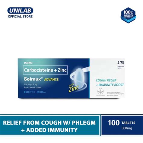 Unilab Solmux Advance100 Tablets Cough With Phlegm Medicine