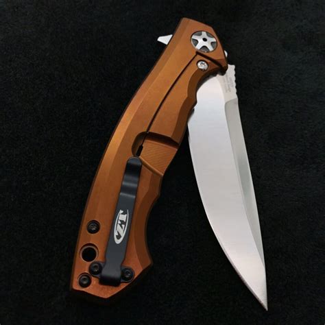 Zero Tolerance ZT 0452CF Plain Edge Folder BWL Dirty Bronze Ano Custom