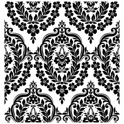 Seamless Damask Pattern Vector Art At Vecteezy