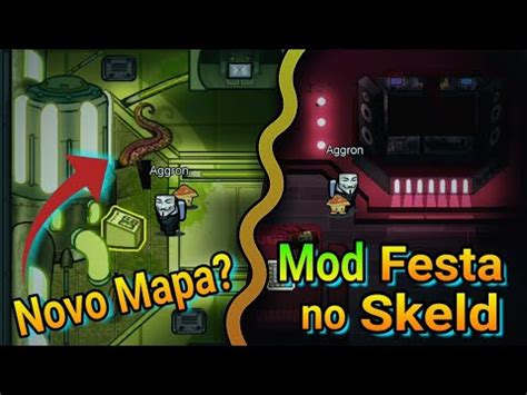 AMONG US Mod FESTA NO SKELD Skins Chapéus Pets Mapa Versão 17 11