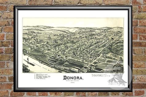 Donora, PA Historical Map - 1901 Etsy Vintage, Vintage World Maps, Birds Eye View Map, Old Map ...