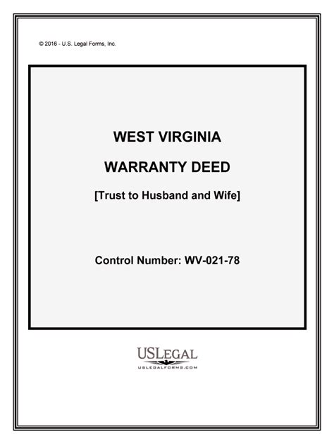 West Virginia Deed Formsgeneral Warranty Quit Claim Fill Out And Sign Printable Pdf Template