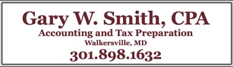 Gary W Smith Cpa Accountant Tax Preparer In Frederick Md