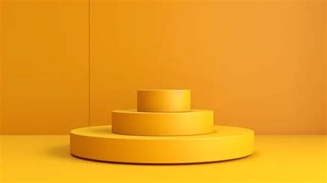 Vibrant Summer Showcase D Yellow Podium Stage With Minimal Product