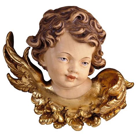 Angel Head Without Rose Left Cm 7 28 Inch Val Gardena Wooden