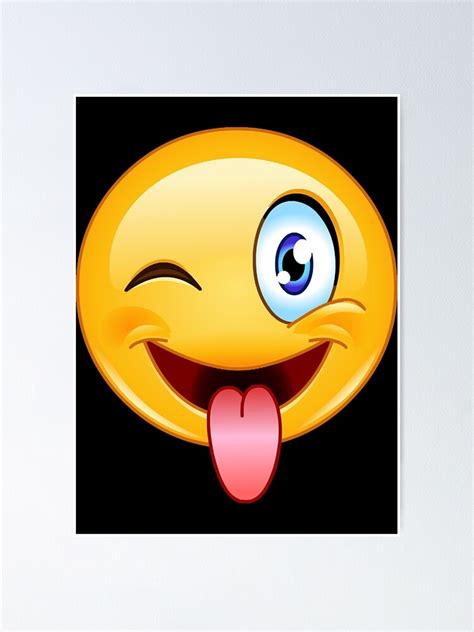 Stuck Out Tongue And Winking Eye Emoji Poster For Sale By JatayaSant