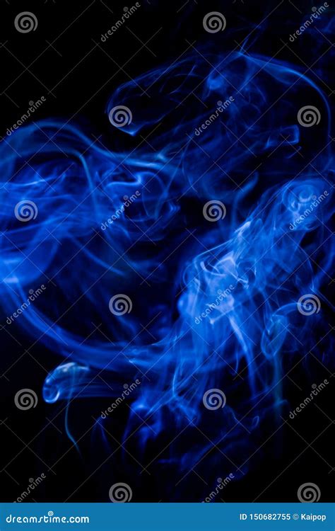 Blue Toxic Fumes Movement On A Black Background Stock Image Image Of