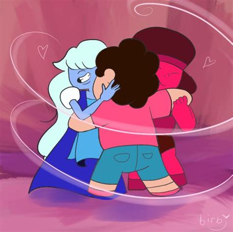 Steven Giving Ruby And Sapphire A Hug A Steven Universe The Power