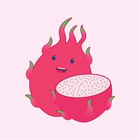 Cute dragon fruit vector illustration 34863920 Vector Art at Vecteezy