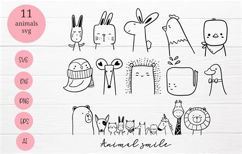 11 Animals Cartoon Svg Bundle Cut File Graphic by artdee2554 · Creative ...