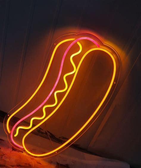 Custom Hot Dog Neon Sign Food Neon Sign Grilled Sausages Ham - Etsy