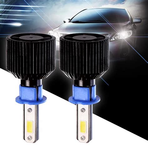 Car Styling Headlight Bulbs Pcs W Cob H Led Lm Auto Car