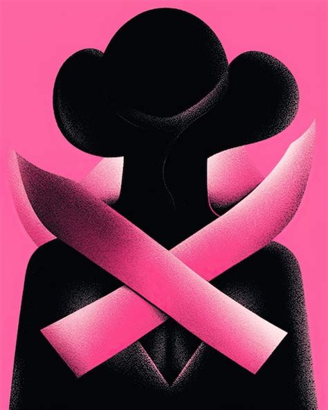 Premium Photo Woman Body With Pink Ribbons For Breast Cancer Awareness