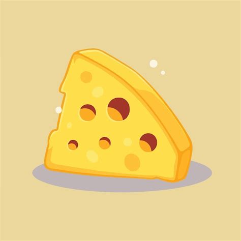 Premium Vector A Yellow Piece Of Cheese With Holes On The Bottom