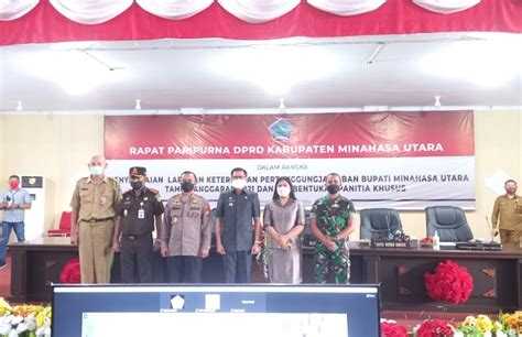 Bupati Jg Hadiri Paripurna Dprd Minut Tentang Penyampaian Lkpj Tahun