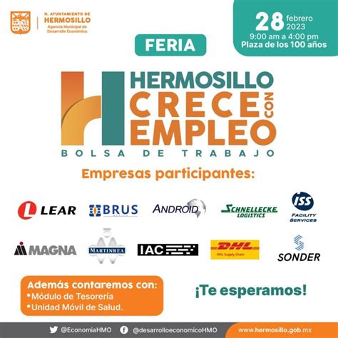 Será Feria Hermosillo Crece Con Empleo Este Martes 28 De Febrero Batarete