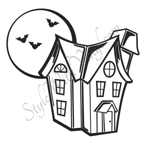 Simple Haunted House Drawing | Free download on ClipArtMag