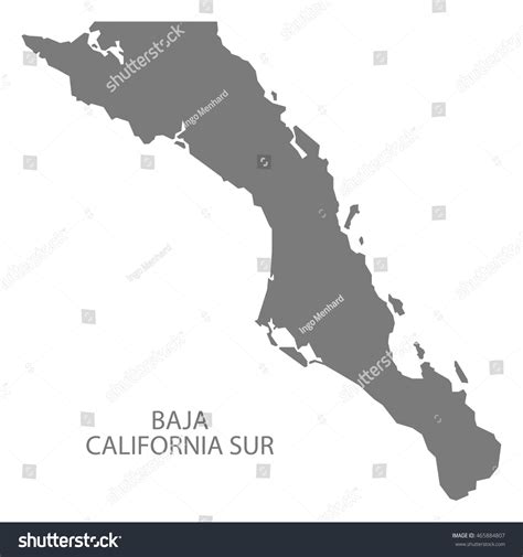 Baja California Sur Mexico Map Grey Stock Vector (Royalty Free ...