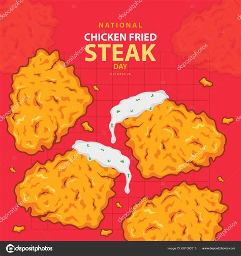 National Chicken Fried Steak Day October Some Delicious Chicken Fried Stock Vector By ©biboobi06