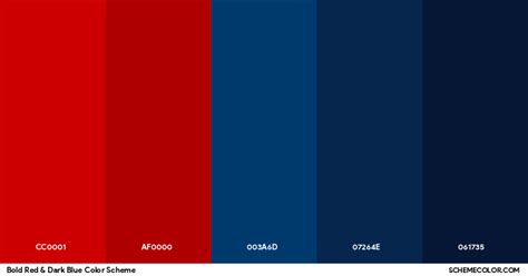 Bold Red Dark Blue Color Scheme Palettes Schemecolor