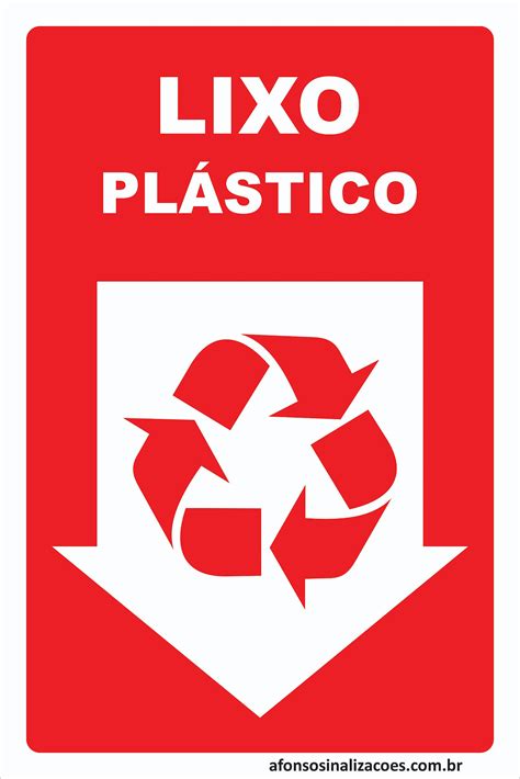 Placa Lixo Recicl Vel Pl Stico Afonso Sinaliza Es