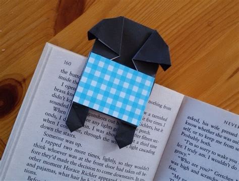 Paper Pug Origami Bookmark Handfold Unique Dog Bookmark