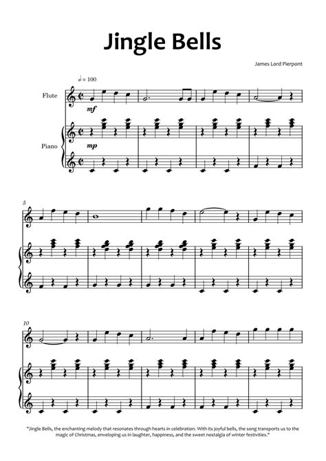 Jingle Bells Arr Glauco Fernandes By James Lord Pierpont Sheet Music For Flute And Piano At