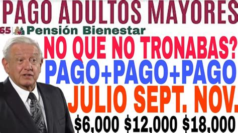 📆1 Julio Abc🥊 3 Pagos 18000 Adultos Mayores 65 PensiÓn Bienestar Amlo En Vivo Youtube