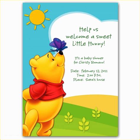 Winnie The Pooh Baby Shower Invitations Templates Free Of Winnie The