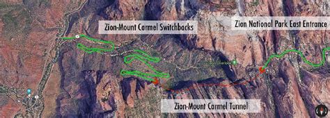 Zion Mount Carmel Hwy Map Zion National Park