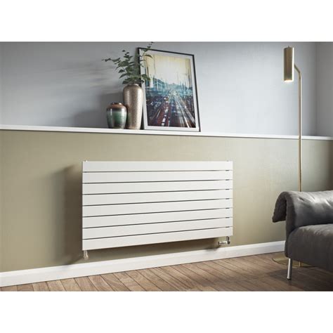 Eucotherm Mars White Horizontal Flat Single Panel Designer Radiator